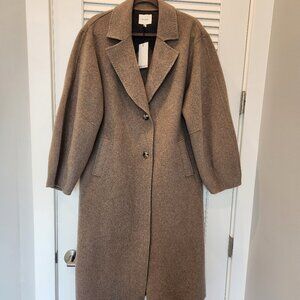 NWT Reformation Wyatt Wool Double-Faced Coat in Stone - Medium